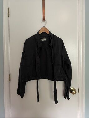 Marine Layer Cropped Dark Gray Utility Jacket